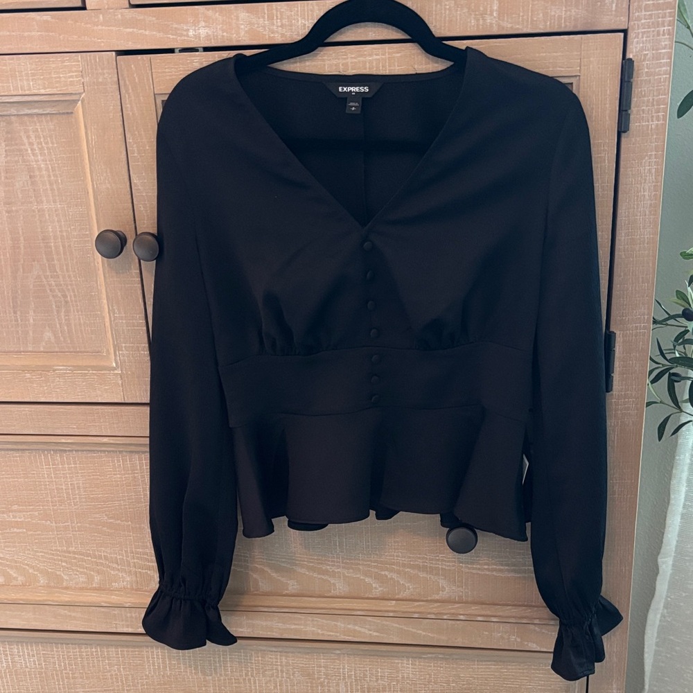 Express Women's Elegant Black Blouse